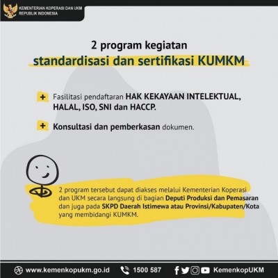 Program Kegiatan Standardisasi dan Sertifikasi KUMKM - 20190214